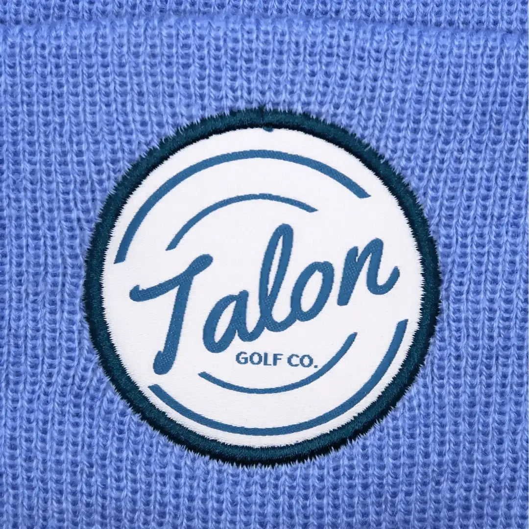 Blue Knit Beanie w/ White Talon Circle Logo - ANKSO