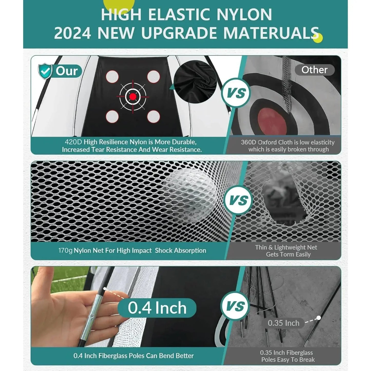 10x7FT Golf Practice Net with Mat & Target – Backyard Driving & Chipping Aid - ANKSO