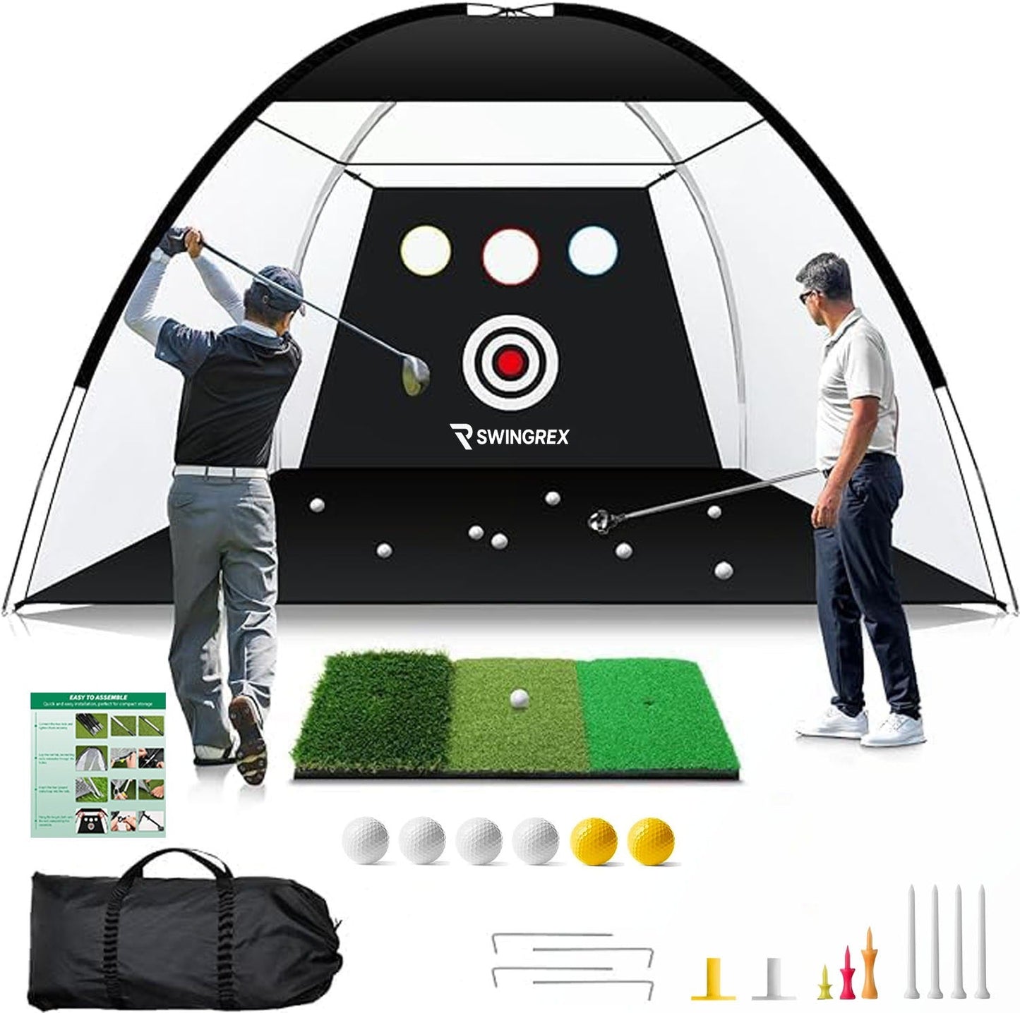 DCUTIE Golf Practice Net 10x7 - Heavy Duty Hitting Net for Backyard & Garage