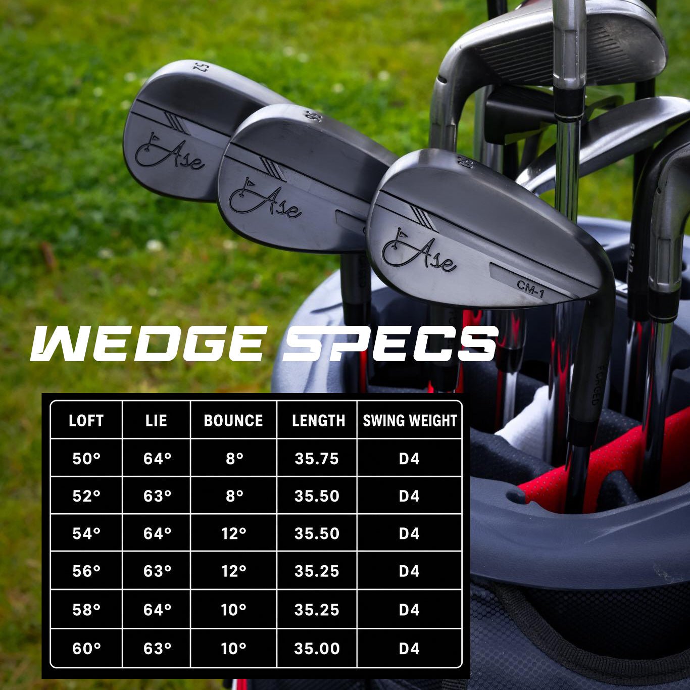 Ase Golf CM-1 Single Wedge (50,52,54,56,58,60) - ANKSO®