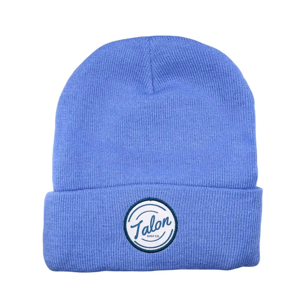 Blue Knit Beanie w/ White Talon Circle Logo - ANKSO