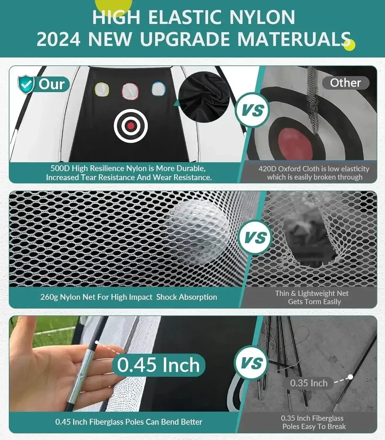 DCUTIE 10x7 Golf Practice Net – Golf Hitting Net for Backyard & Garage - ANKSO