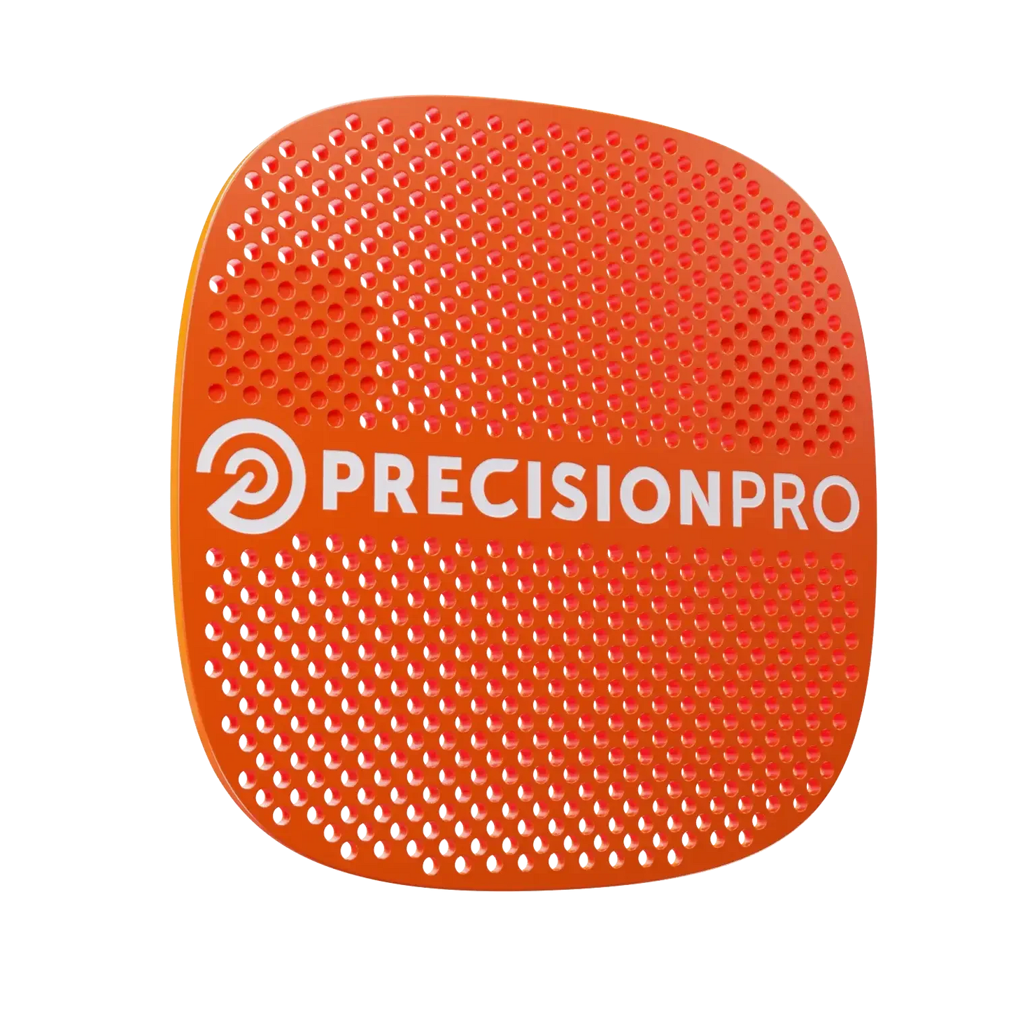 Orange square grill cover with perforated holes branded with white PrecisionPro logo