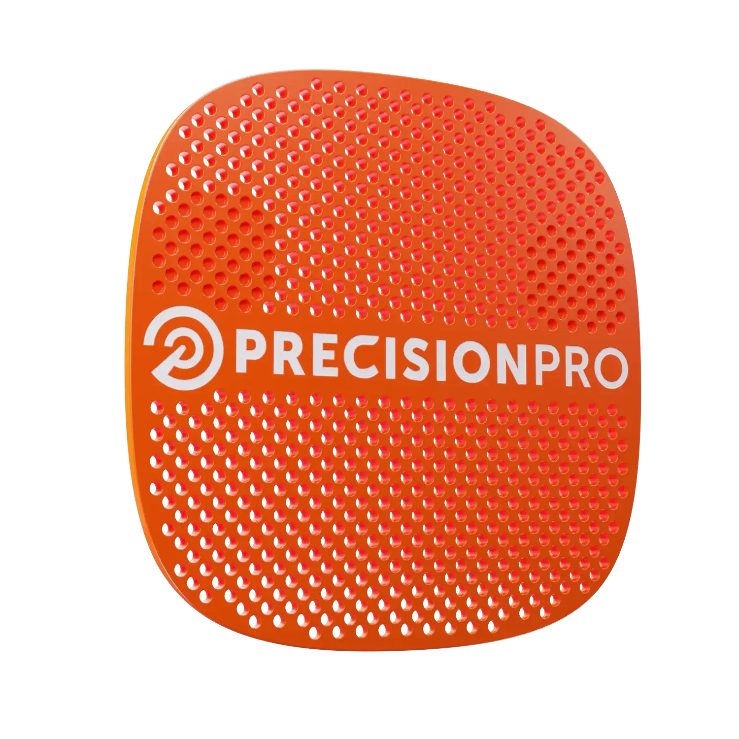 Orange square grill cover with perforated holes branded with white PrecisionPro logo