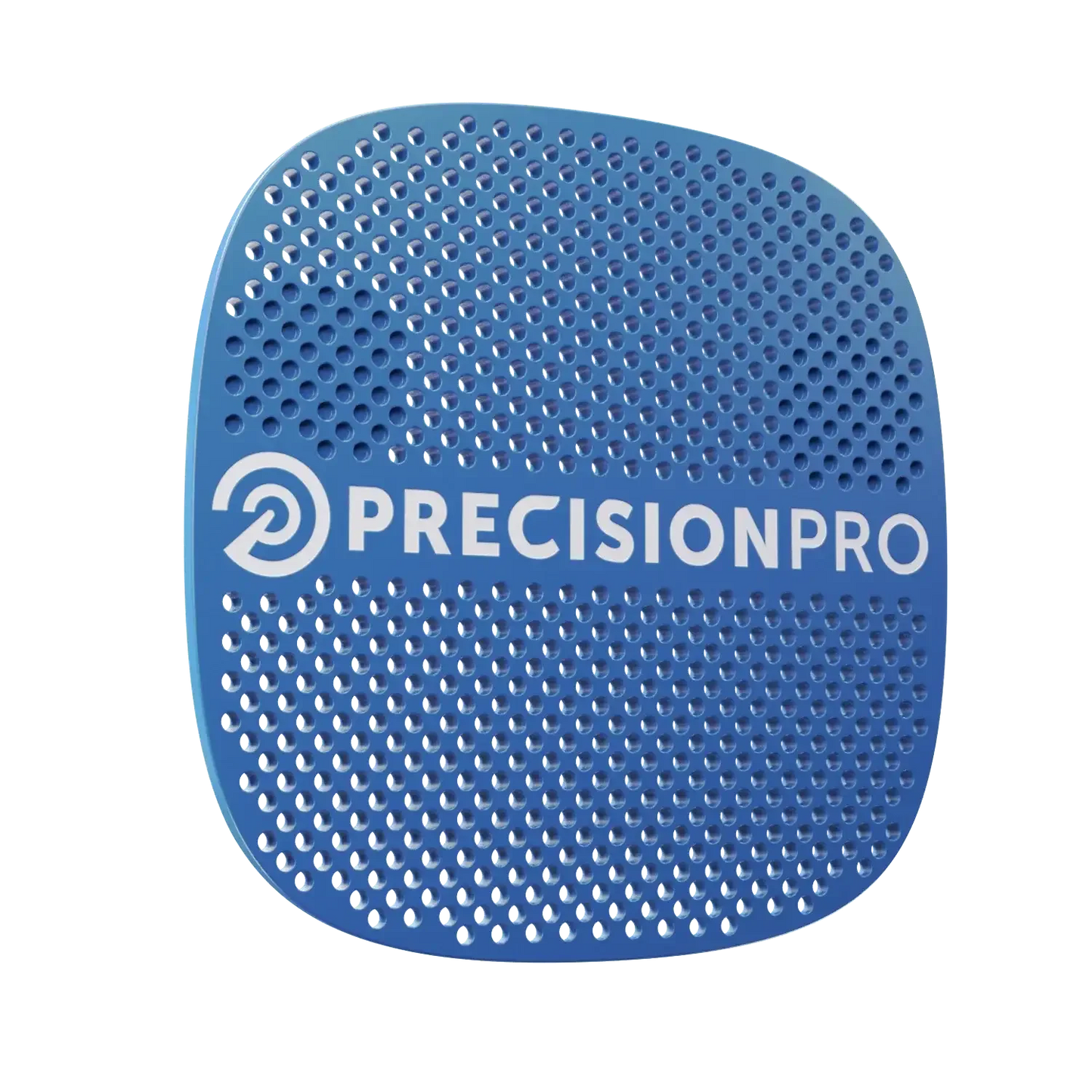 Blue rectangular precision pro grip tool with perforated surface and white logo