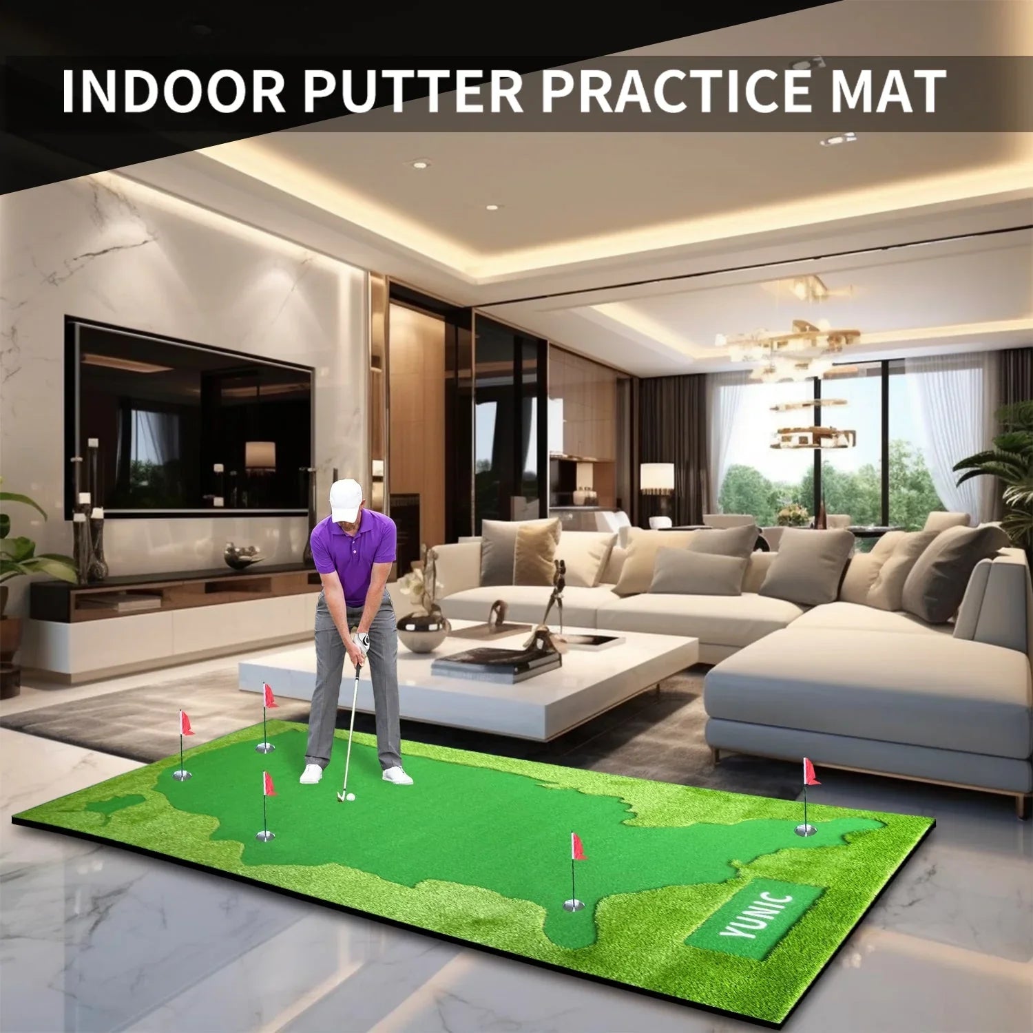 Golf Putting Green (8ft x 16ft, Style US Map) - ANKSO