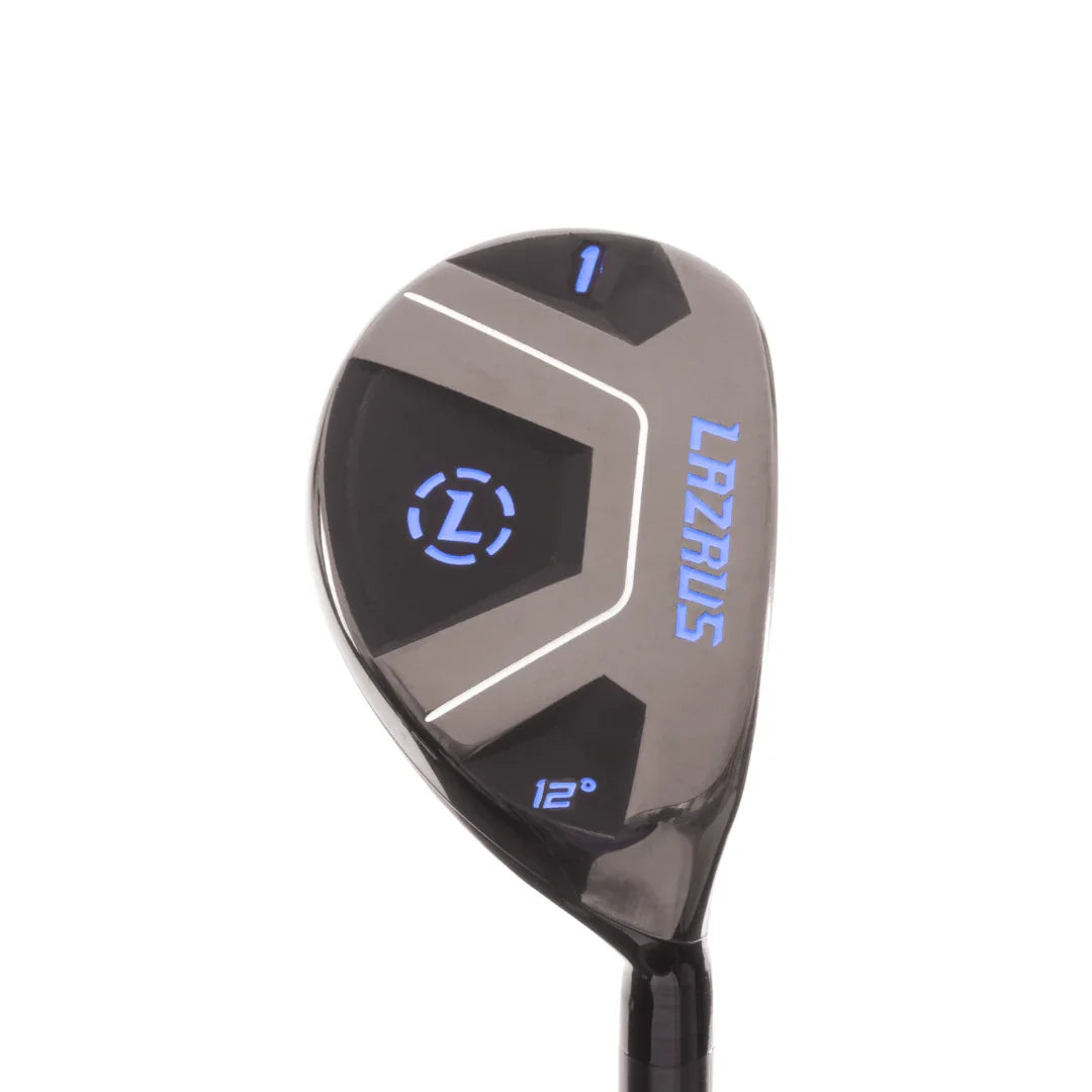 Lazrus 12-degree 1-wood golf driver club with black and gray design and blue accents