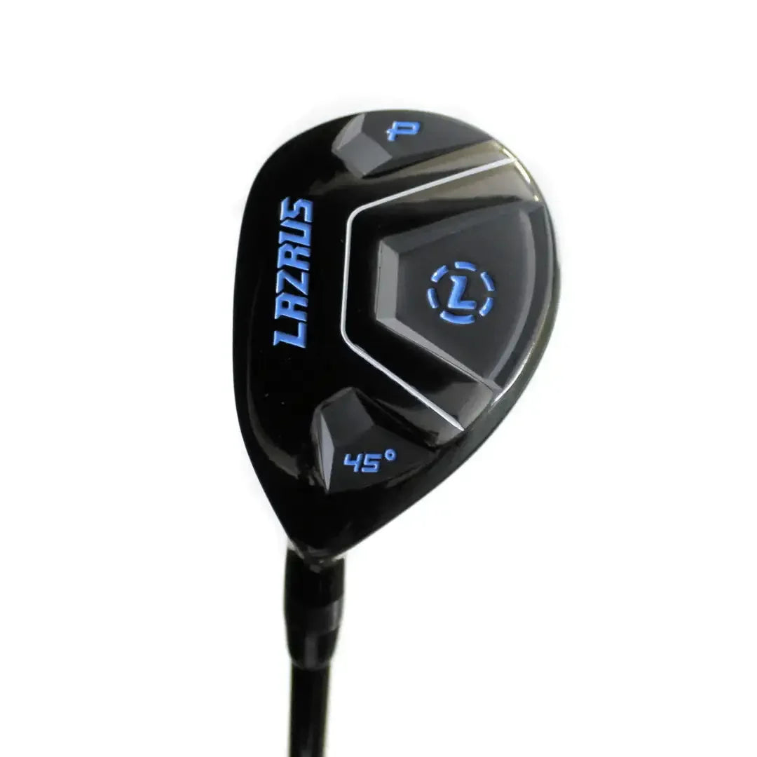 Black Lazrus hybrid golf club with blue lettering, 45-degree loft, model P