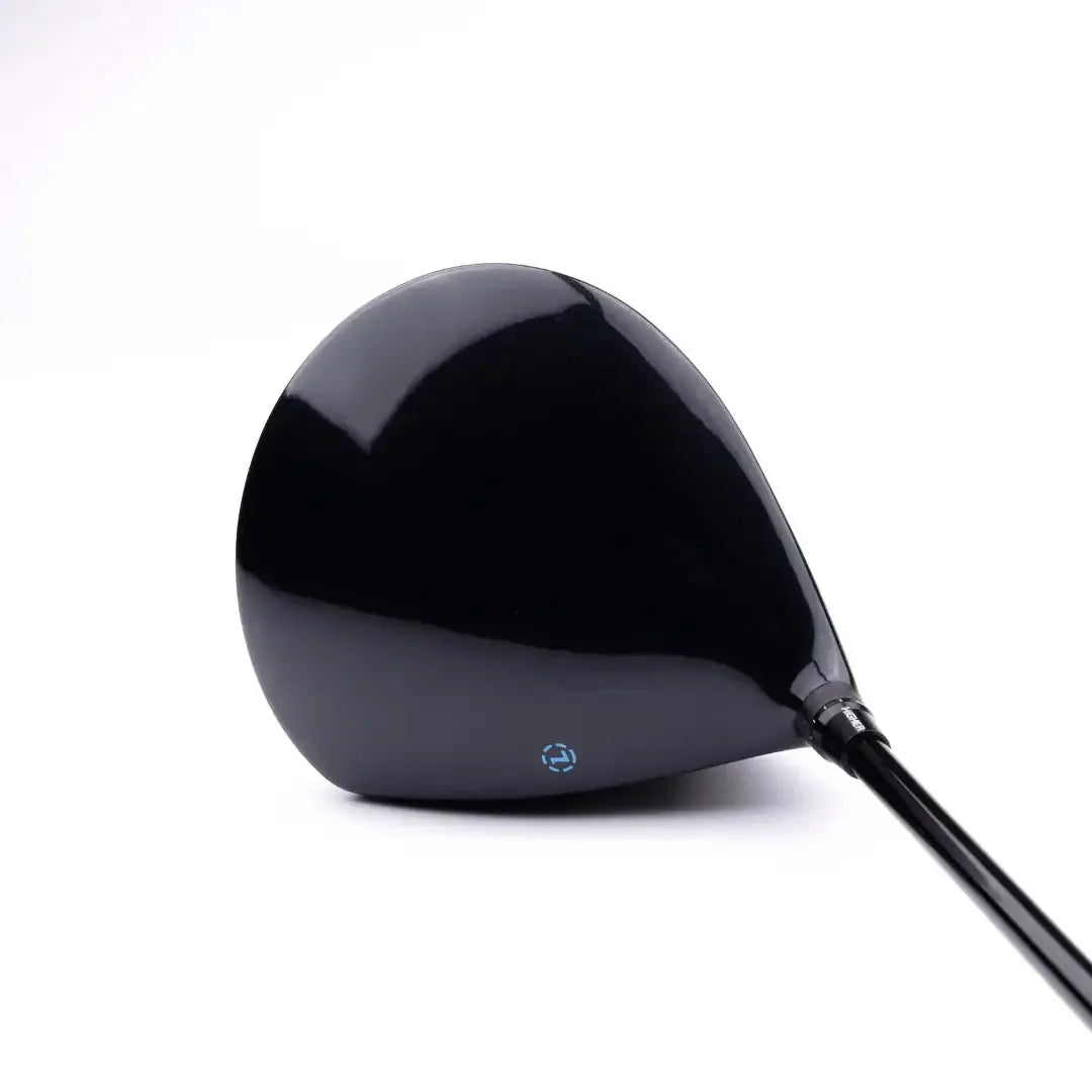 Lazrus Golf LAZ2 adjustable driver golf club with black glossy finish and blue alignment mark