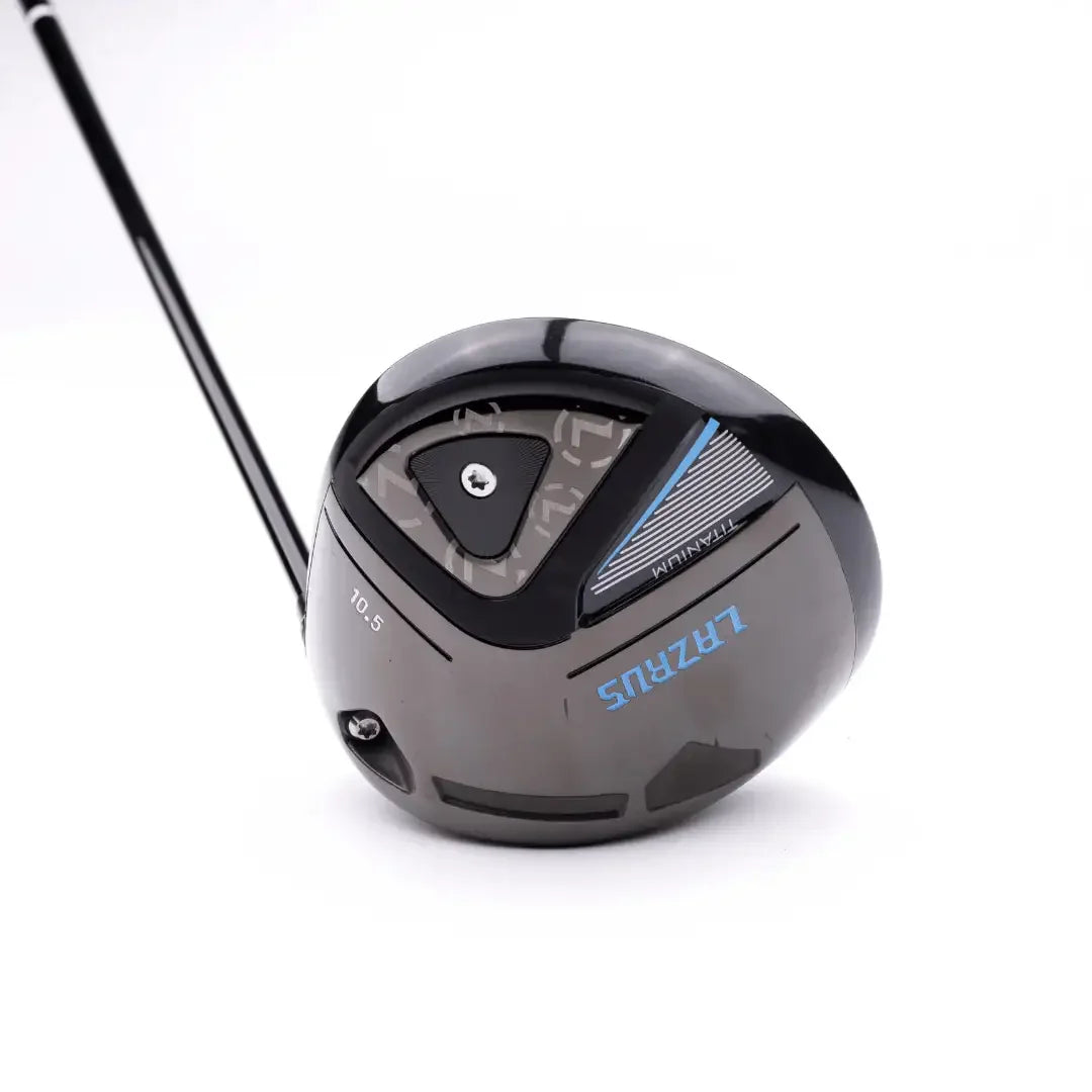 Lazrus adjustable golf driver head with 10.5 loft and titanium design detail