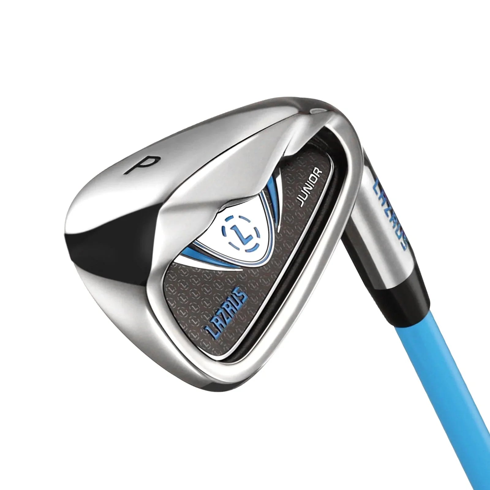 Lazrus junior golf club iron with blue shaft, right or left hand for boys or girls