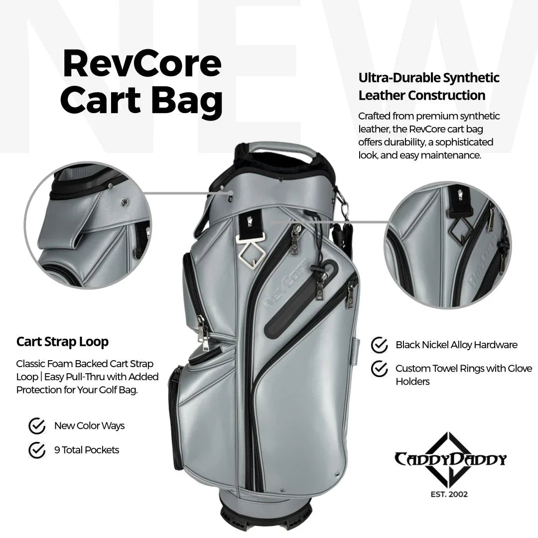 RevCore Lux Golf Cart Bag | 14 Way Velvet Lined Dividers - ANKSO