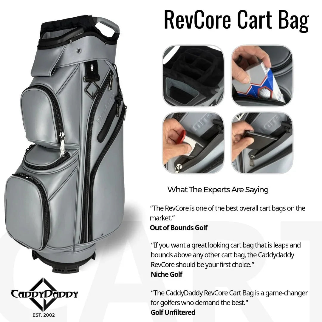 RevCore Lux Golf Cart Bag | 14 Way Velvet Lined Dividers - ANKSO