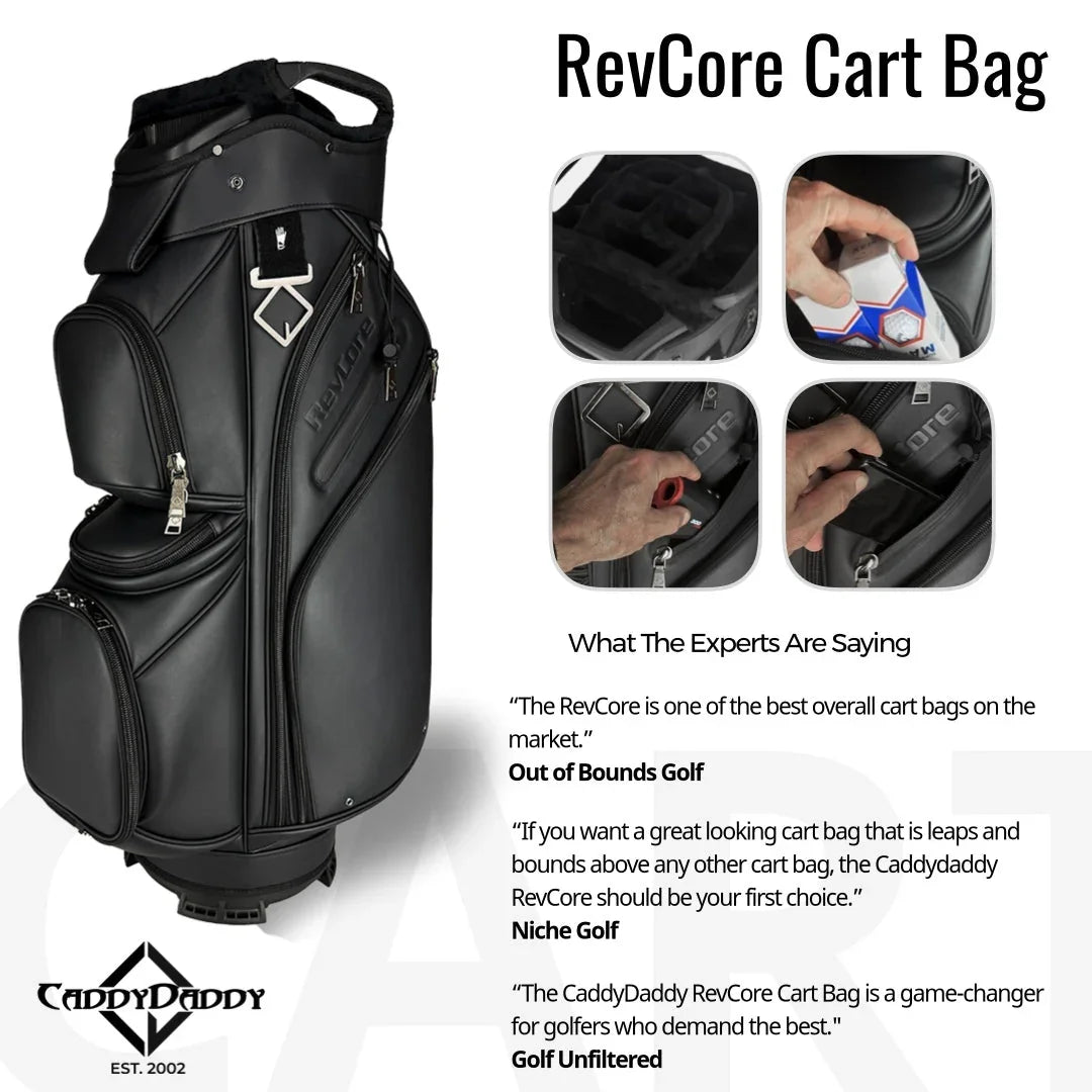 RevCore Lux Golf Cart Bag | 14 Way Velvet Lined Dividers - ANKSO