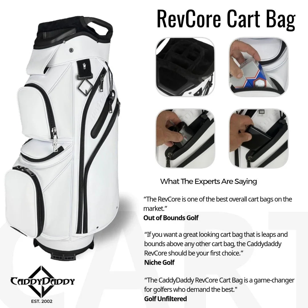 RevCore Lux Golf Cart Bag | 14 Way Velvet Lined Dividers - ANKSO