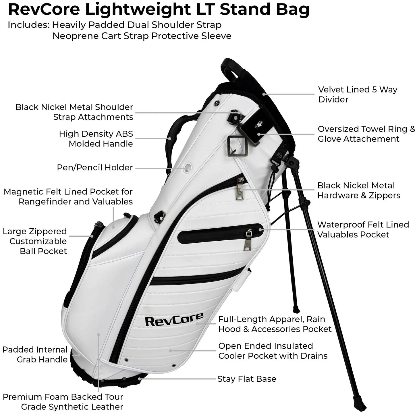 RevCore Lux LT Lightweight Stand Bag | 5 Way Velvet Lined Dividers - ANKSO