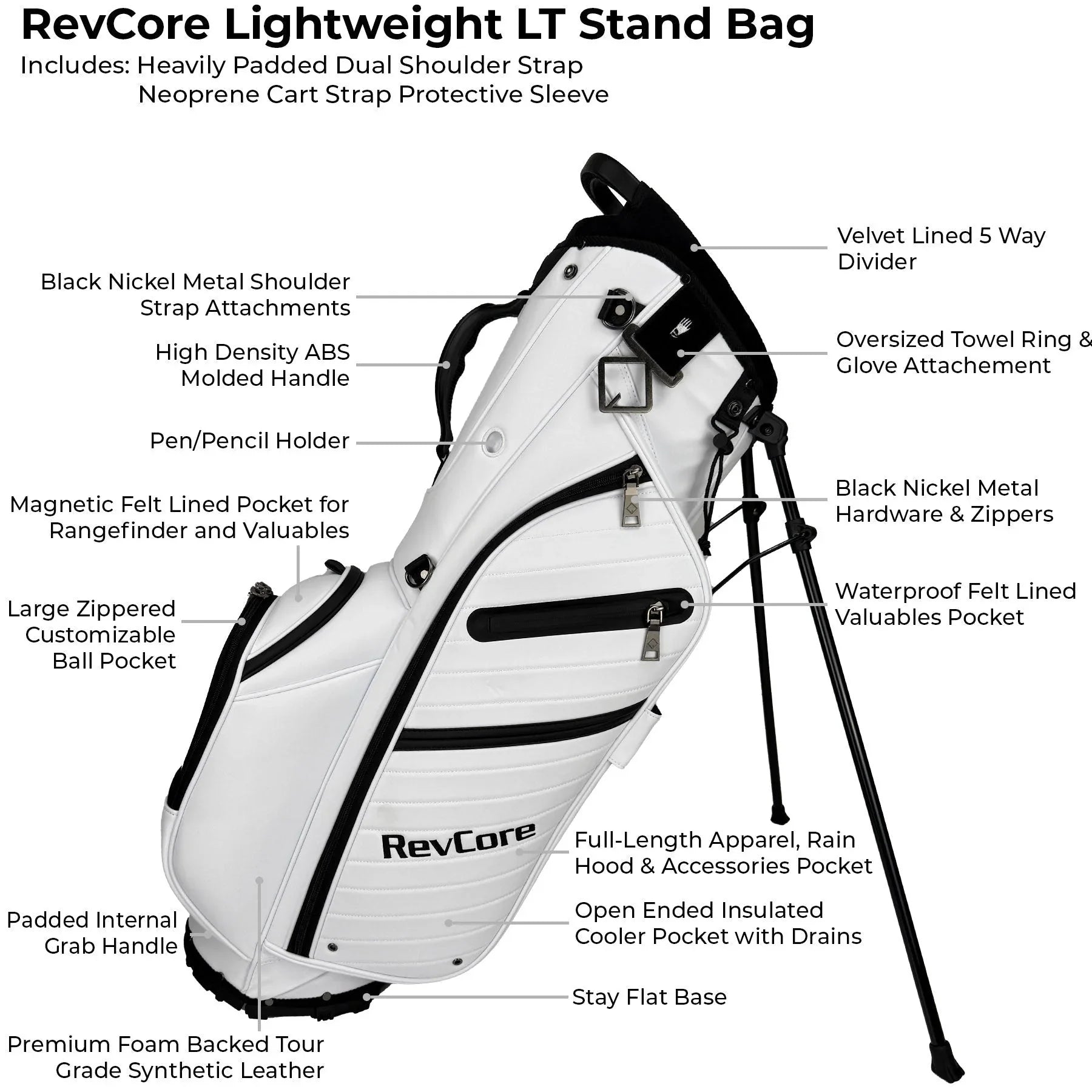 RevCore Lux LT Lightweight Stand Bag | 5 Way Velvet Lined Dividers - ANKSO