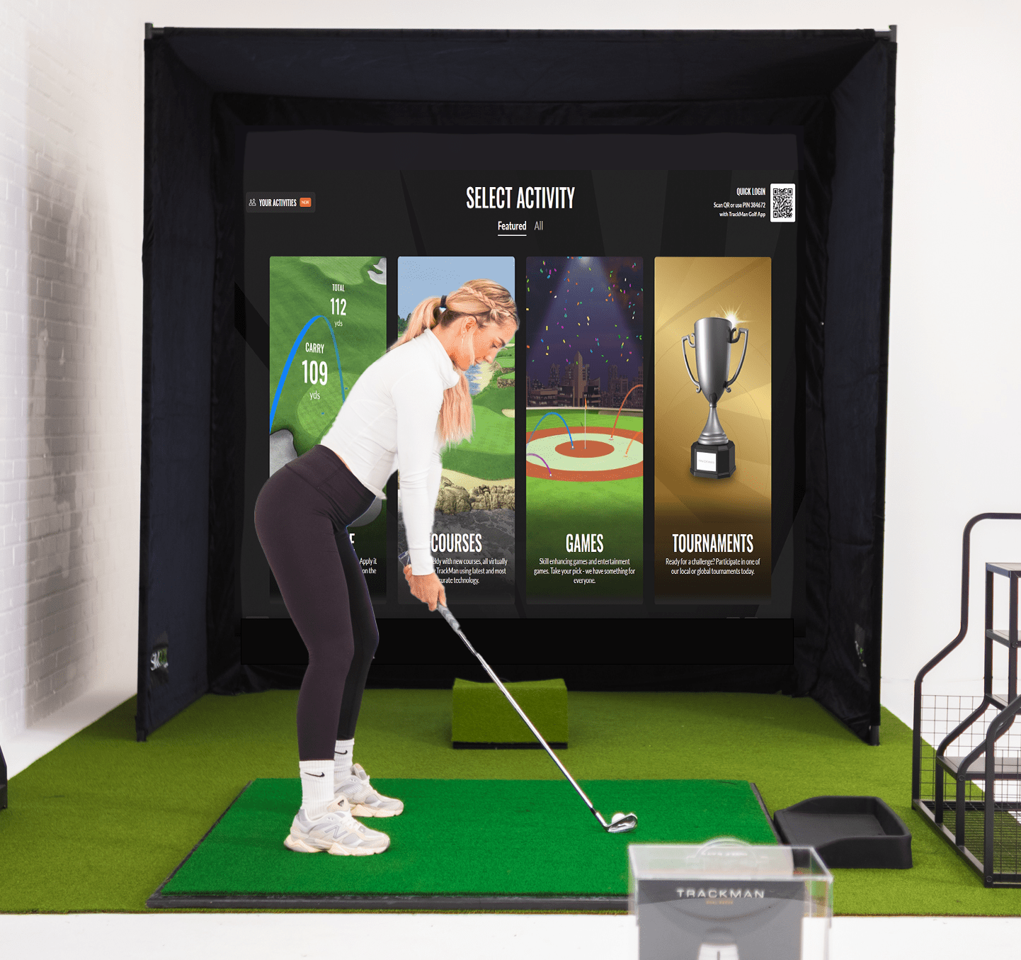 SimBox Golf Simulator Enclosure - 7 sizes, Pro + Impact Screen and Frame INCLUDES FREE SIDE BARRIERS - ANKSO®