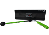 Sure-Golf Sure Strike training aid with green handle and black box packaging for golf practice