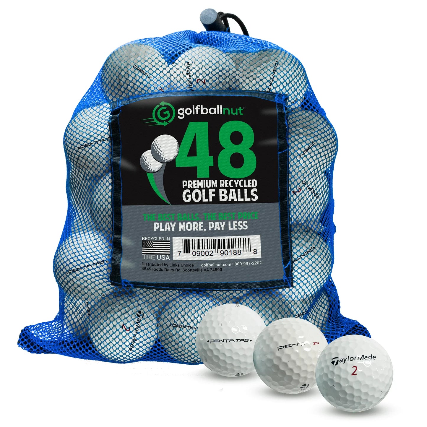 TaylorMade TP Penta Mix - Select Used Golf Balls in Bulk Mesh Bags - ANKSO