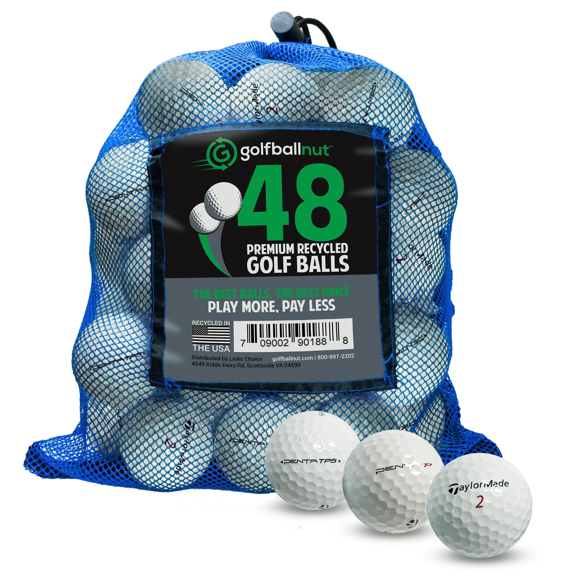 TaylorMade TP Penta Mix - Select Used Golf Balls in Bulk Mesh Bags - ANKSO