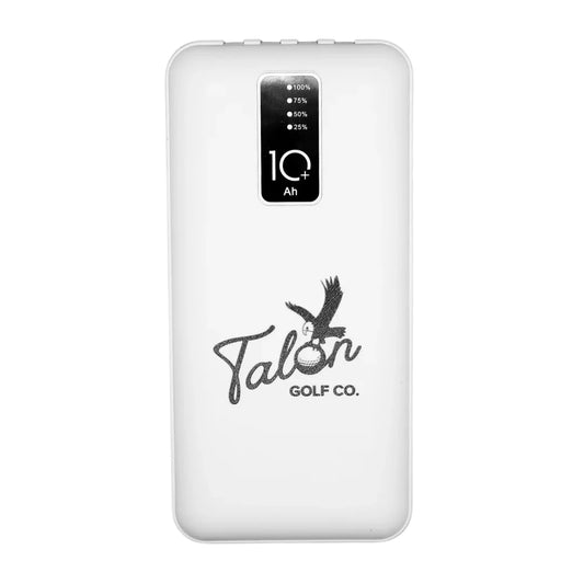 White Talon Golf Co. portable device charger with 10Ah capacity and battery indicator