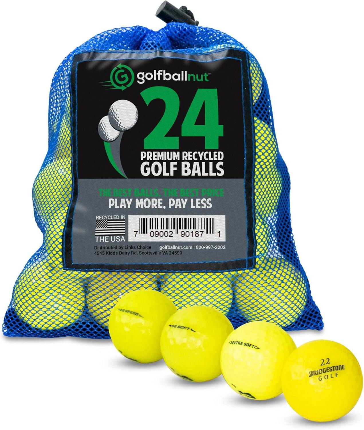 Used Bridgestone Yellow Mix Golf Balls - Bulk Mesh Bags - ANKSO