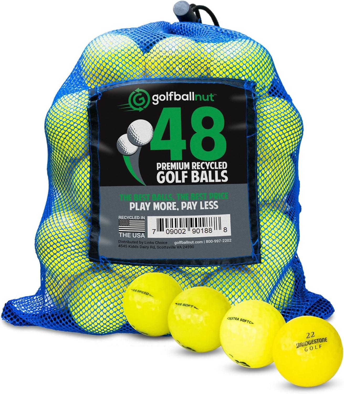 Used Bridgestone Yellow Mix Golf Balls - Bulk Mesh Bags - ANKSO