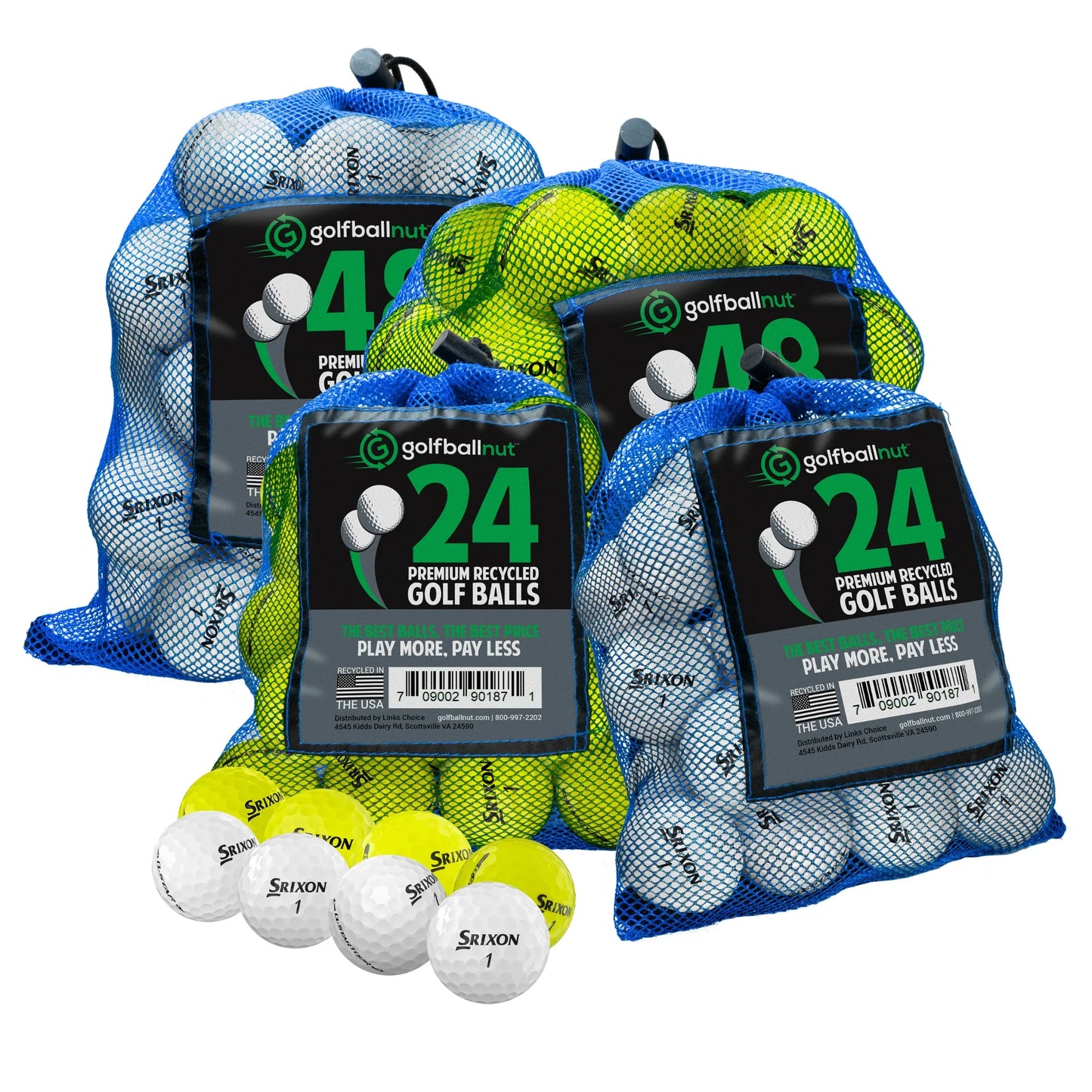 Used Srixon Q Star Mix Golf Balls - Bulk Mesh Bags - ANKSO