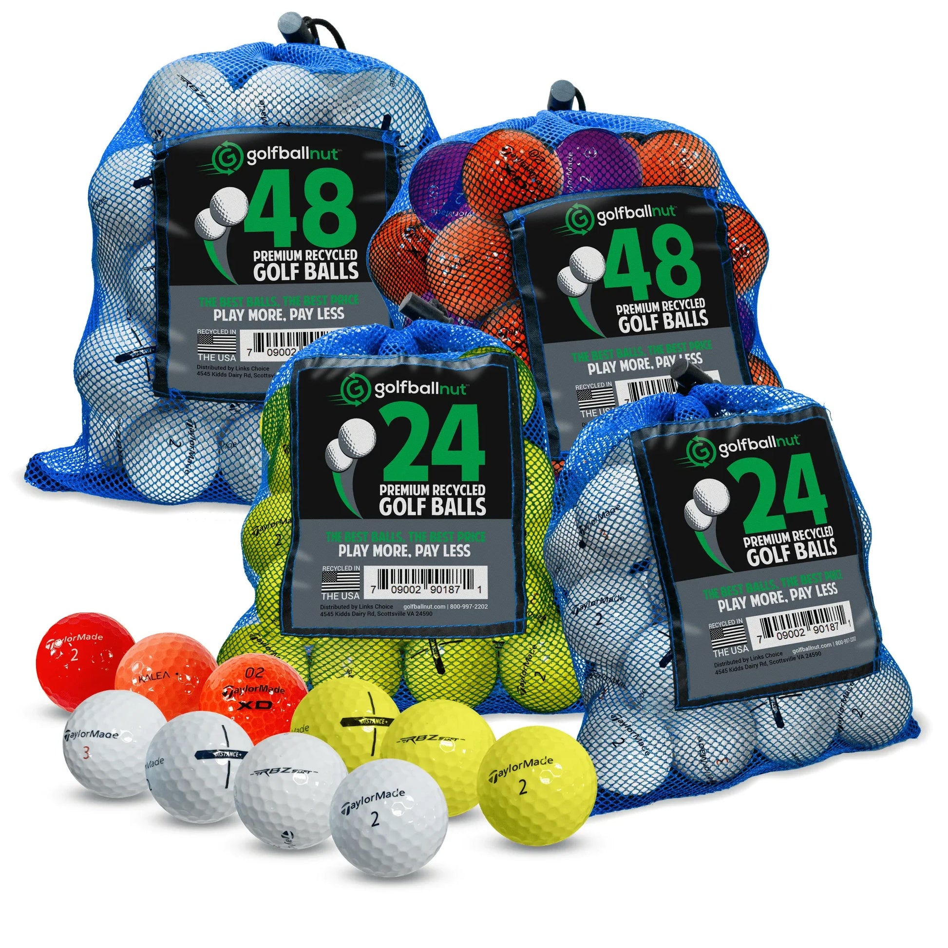 Used Taylormade Mix Golf Balls - Bulk Mesh Bags - ANKSO